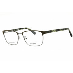 Guess Men's Eyeglasses - Matte Dark Green Metal Rectangular Frame | GU50091 097