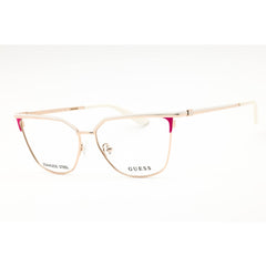 Guess Women's Eyeglasses - White/Gold Metal Cat Eye Full Rim Frame | GU50148 021