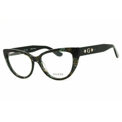 Guess Women's Eyeglasses - Dark Green Acetate Cat Eye Full Rim Frame | GU50175 098