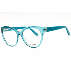 Guess Women's Eyeglasses - Shiny Turquoise Acetate Round Shape Frame | GU50232 087