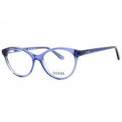 Guess Women's Eyeglasses - Shiny Blue Acetate Cat Eye Full Rim Frame | GU50273 090