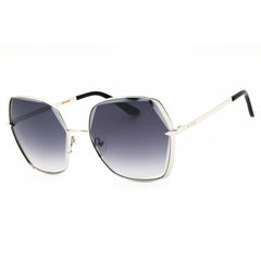 Guess Women's Sunglasses - Shiny Light Nickeltin Metal Oversized Frame | GU7721 10B
