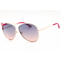 Guess Women's Sunglasses | Shiny Rose Gold Aviator Full Rim Frame, 64mm | GU7739 28Z