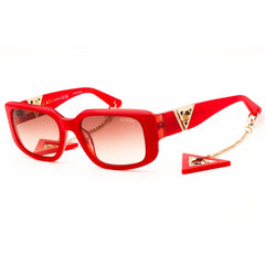 Guess Women's Sunglasses - Shiny Red Acetate Rectangular Full Rim Frame | GU7891 66F