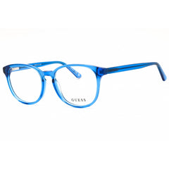 Guess Men's Eyeglasses - Shiny Blue Acetate Round Shape Full Rim Frame | GU8289 090