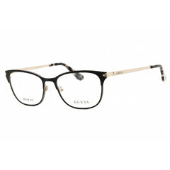 Guess Women's Eyeglasses - Rectangular Black/Gold Metal Full Rim Frame | GU2638 005