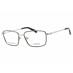 Guess Men's Eyeglasses - Rectangular Black/Grey Metal Full Rim Frame | GU50096 005