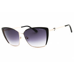 Guess Women's Sunglasses - Cat Eye Shape Shiny Black Metal Full Rim Frame | GU7743 01B