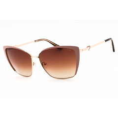 Guess Women's Sunglasses - Shiny Beige Metal Cat Eye Shape Full Rim Frame | GU7743 57G