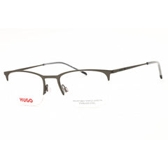 HUGO Men's Eyeglasses - Matte Dark Ruthenium Metal Half Rim Frame | HG 1291 0R80 00
