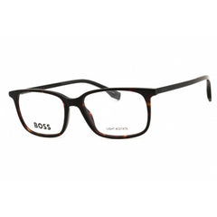 Hugo Boss Men's Eyeglasses - Havana Acetate Rectangular Shape Frame | 1681 0086 00