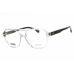 Hugo Boss Men's Eyeglasses - Clear/Grey Plastic Rectangular Frame | 1843 0KB7 00