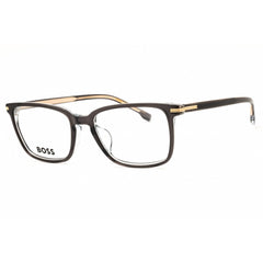 Hugo Boss Men's Eyeglasses - Rectangular Shape Grey Plastic Frame | 1670/F/US 0KB7 00