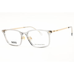 Hugo Boss Men's Eyeglasses - Rectangular Grey/Gold Titanium Frame | 1796/F 0FT3 00