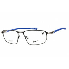 Nike Men's Eyeglasses - Matte Black/Astronomy Blue Titanium Oval Frame | 6067N 004