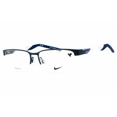 Nike Men's Eyeglasses - Matte Blue Void Metal Rectangular Half Rim Frame | 8184 412