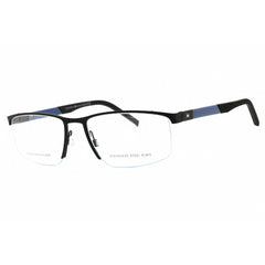 Tommy Hilfiger Men's Eyeglasses - Black/Blue Metal Half Rim Frame | TH 1640 0D51 00