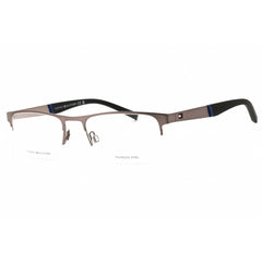 Tommy Hilfiger Men's Eyeglasses - Matte Dark Ruthenium Half Rim Frame | TH 2083 R80