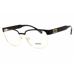 Versace Men's Eyeglasses - Matte Black/Gold Metal Oval Full Rim Frame | 0VE1264 1436