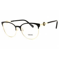 Versace Women's Eyeglasses - Black/Gold Metal Cat Eye Full Rim Frame | 0VE1271 1433