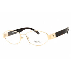 Versace Women's Eyeglasses - Pale Gold Metal Oval Full Rim Frame | 0VE1298 1252