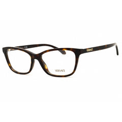 Versace Women's Eyeglasses - Dark Havana Acetate Rectangular Frame | 0VE3375 3375