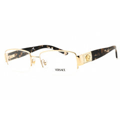Versace Women's Eyeglasses - Gold Metal Rectangular Half Rim Frame | VE1175B 1002