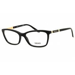 Versace Women's Eyeglasses - Black Acetate Rectangular Full Rim Frame | VE3186 GB1