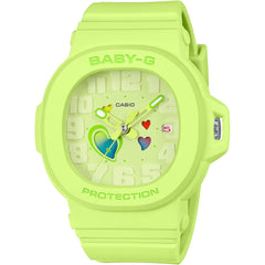 Casio Women's Watch - Baby-G Quartz Heart Motif Green Dial Resin Strap | BGA-10-3A