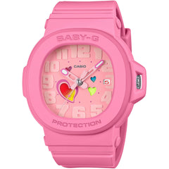 Casio Women's Watch - Baby-G Quartz Heart Motif Pink Dial Resin Strap | BGA-10-4A