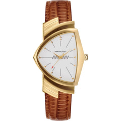 Hamilton Men's Watch - Ventura Quartz White Dial Brown Leather Strap | H24301511