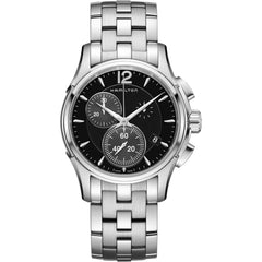 Hamilton Men's Watch - Jazzmaster Chronograph Black Dial Silver Bracelet | H32612131