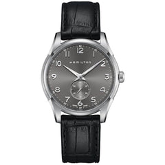 Hamilton Men's Watch - Jazzmaster Quartz Grey Dial Black Leather Strap | H38411783