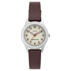 Timex Women's Watch - Expedition Quartz Cream Dial Brown Leather Strap | TW4B25600