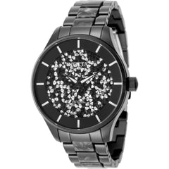 Invicta Women's Analog Watch - Angel Quartz Black Crystal Dial Steel Bracelet | 50596