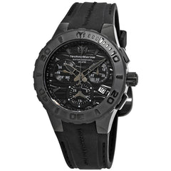 Technomarine Men's Watch - Cruise Quartz Chrono Black Dial Silicone Strap | TM-115082