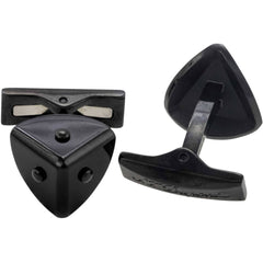 S.T. Dupont Men's Cufflinks Coin Black PVD Triangle 005752
