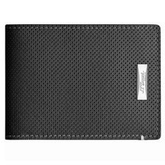 S.T. Dupont Men's Wallet Defi Perforated Leather 8 Credit Card, Black 170402