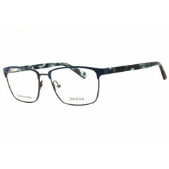 Guess Men's Eyeglasses - Rectangular Matte Blue Metal Full Rim Frame | GU50091 091