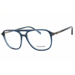 Salvatore Ferragamo Men's Eyeglasses - Oval Blue Acetate Full Rim Frame | SF3006 432