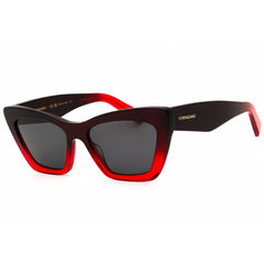Salvatore Ferragamo Women's Sunglasses - Cat Eye Dark Red Acetate Frame | SF929SN 615