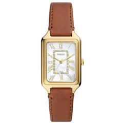 Fossil Women's Watch - Raquel Quartz White MOP Dial Brown Leather Strap | ES5307