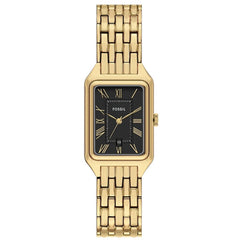 Fossil Women's Watch - Raquel Quartz Black Dial Yellow Gold Steel Bracelet | ES5434