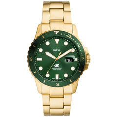 Fossil Men's Watch - Fossil Blue Dive Green Dial Yellow Gold Bracelet | FS6030