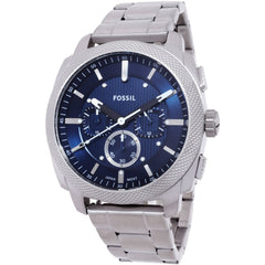 Fossil Men's Watch - Machine Quartz Chrono Blue Dial Silver Tone Bracelet | FS6096