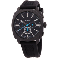 Fossil Men's Watch - Machine Quartz Chronograph Black Dial Silicone Strap | FS6099