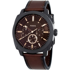 Fossil Men's Watch - Machine Quartz Chronograph Brown Dial Leather Strap | FS6101