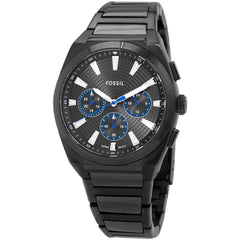 Fossil Men's Watch - Everett Quartz Chronograph Grey Dial Gunmetal Bracelet | FS6107