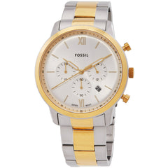 Fossil Men's Watch - Neutra Quartz Chrono Silver Dial Two Tone Steel Bracelet | FS6112