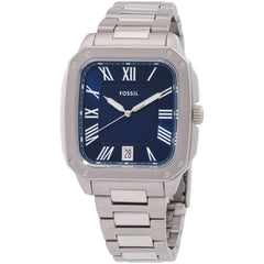 Fossil Men's Watch - Crosby Quartz Blue Dial Stainless Steel Bracelet Date | FS6121